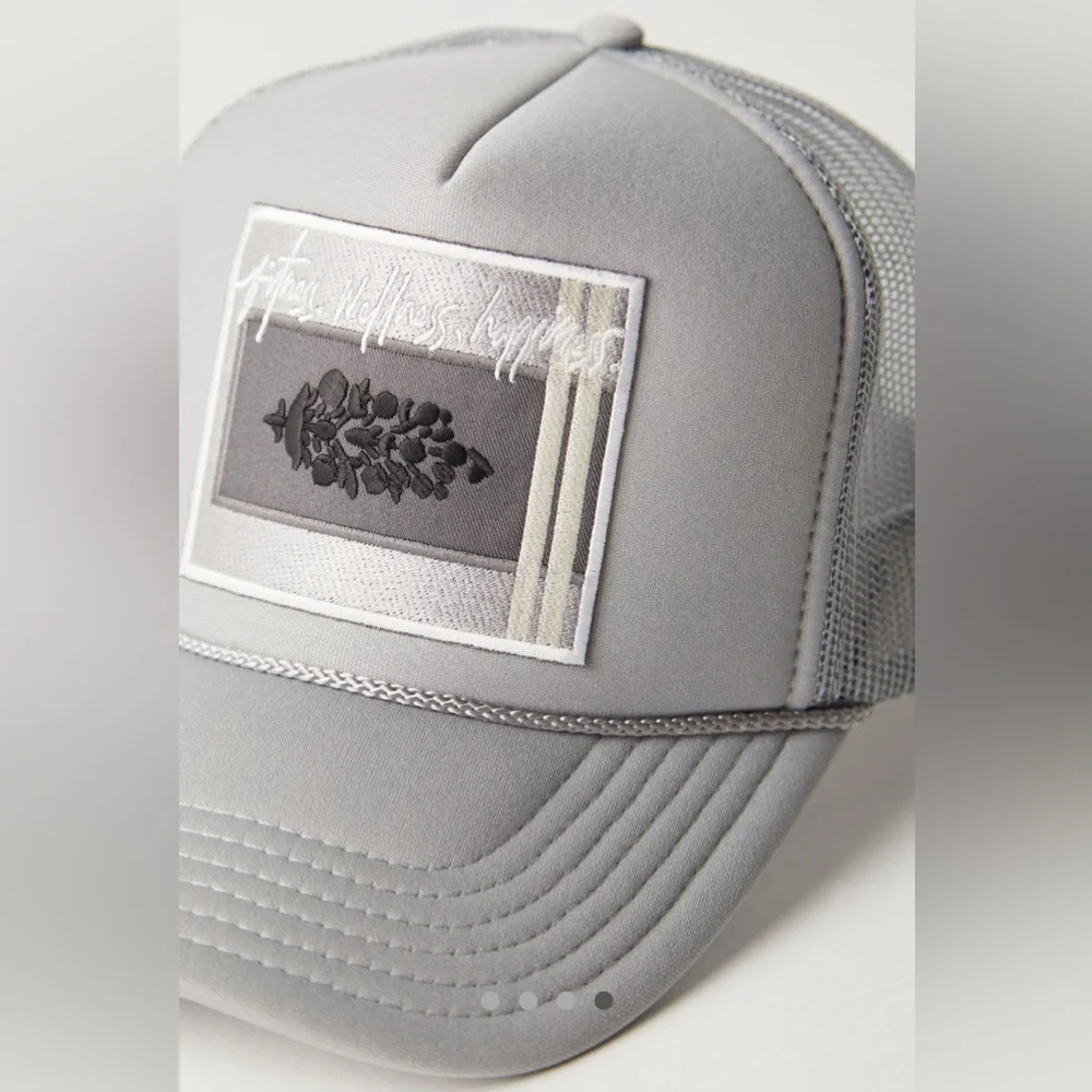 Free People Strike Out Tonal Trucker Hat in Grey NWT